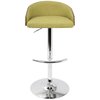 Lumisource Shiraz Adjustable Swivel Barstool in Walnut and Green BS-SHRZ WL+GN